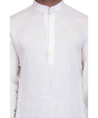 Designer white rayon kurta with with payjama 5