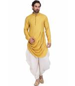 Designer mustared yellow drepe rayon kurta with with payjama