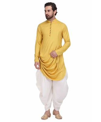 Designer mustared yellow drepe rayon kurta with with payjama 2