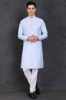 Blue cotton kurta with Slim Fit Pant