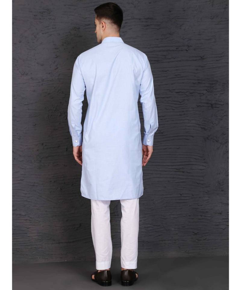 Blue cotton kurta with Slim Fit Pant