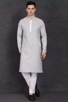 Mauve cotton kurta with Slim Fit Pant