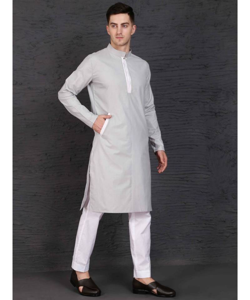 Mauve cotton kurta with Slim Fit Pant