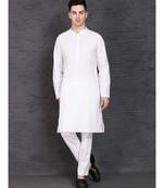 White cotton kurta with Slim Fit Pant