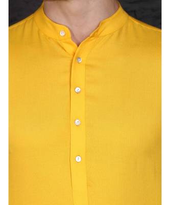 yellow rayon kurta with Slim Fit Pant 5