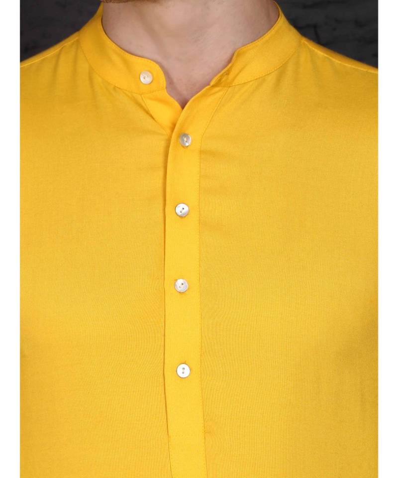 yellow rayon kurta with Slim Fit Pant