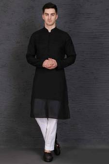 Black georgette kurta with Slim Fit Pant
