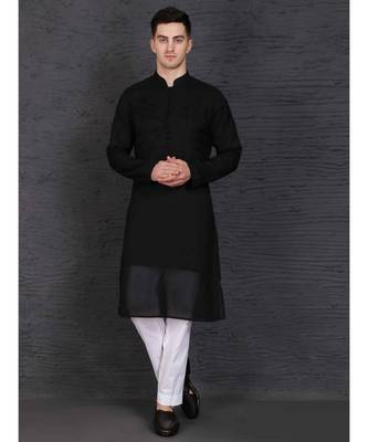 Black georgette kurta with Slim Fit Pant 1