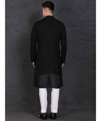 Black georgette kurta with Slim Fit Pant 4