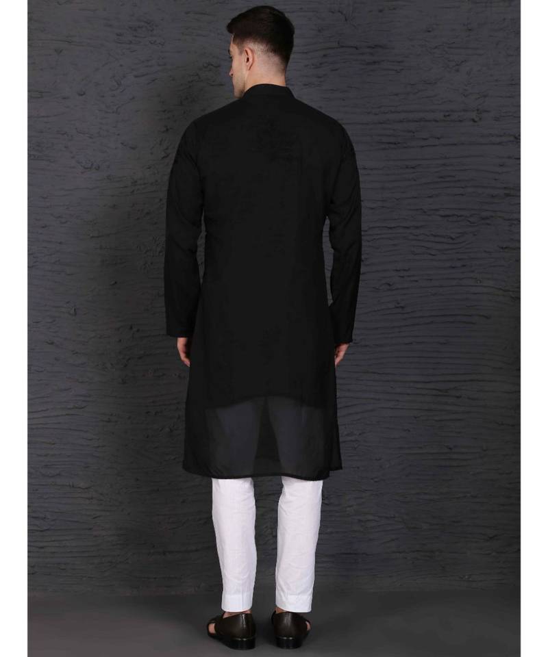 Black georgette kurta with Slim Fit Pant