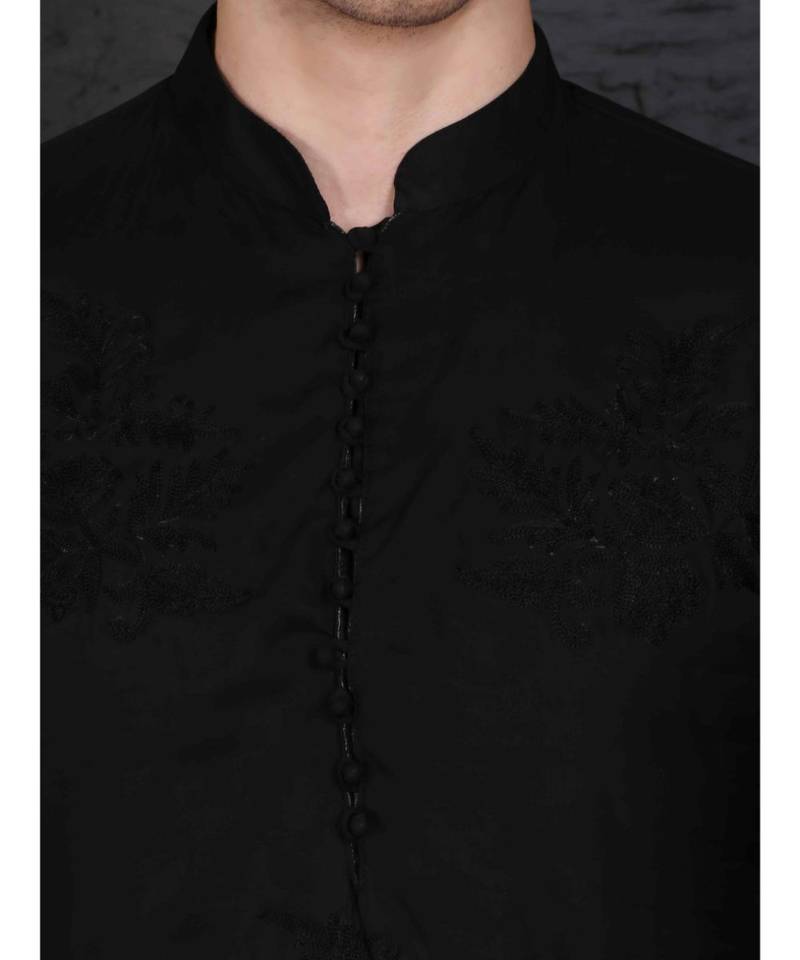 Black georgette kurta with Slim Fit Pant