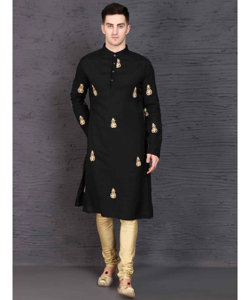 Black georgette kurta with Churidar