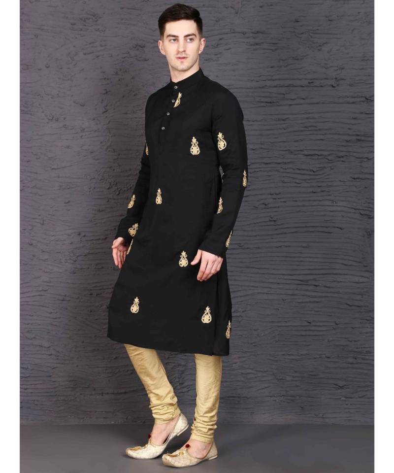 Black georgette kurta with Churidar