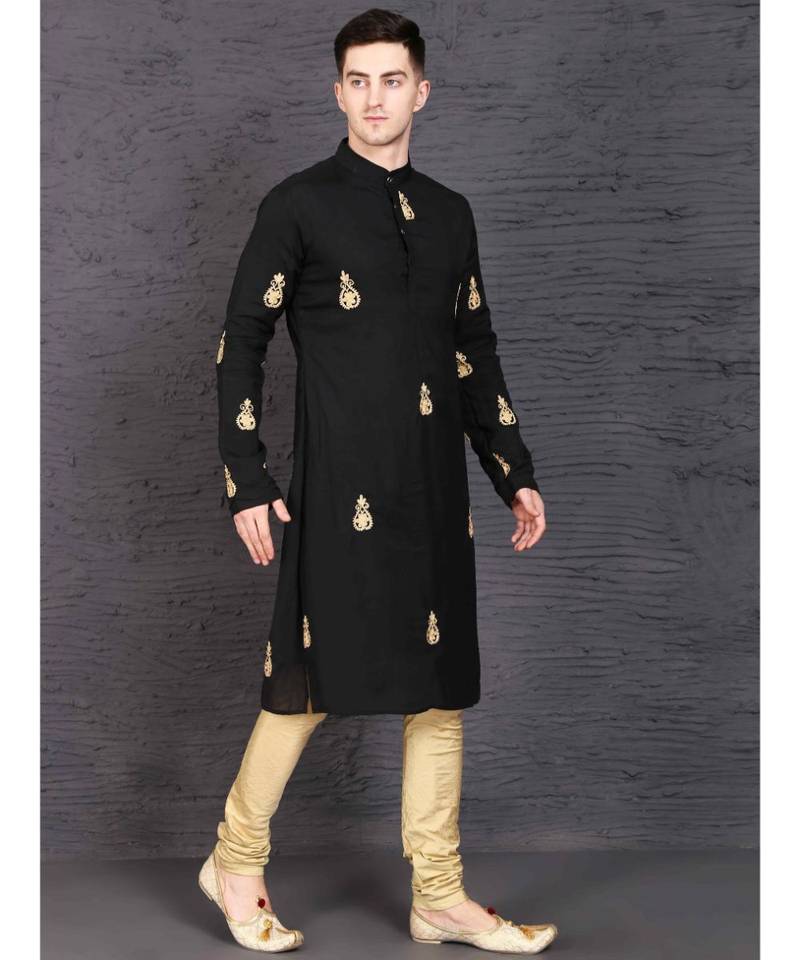 Black georgette kurta with Churidar