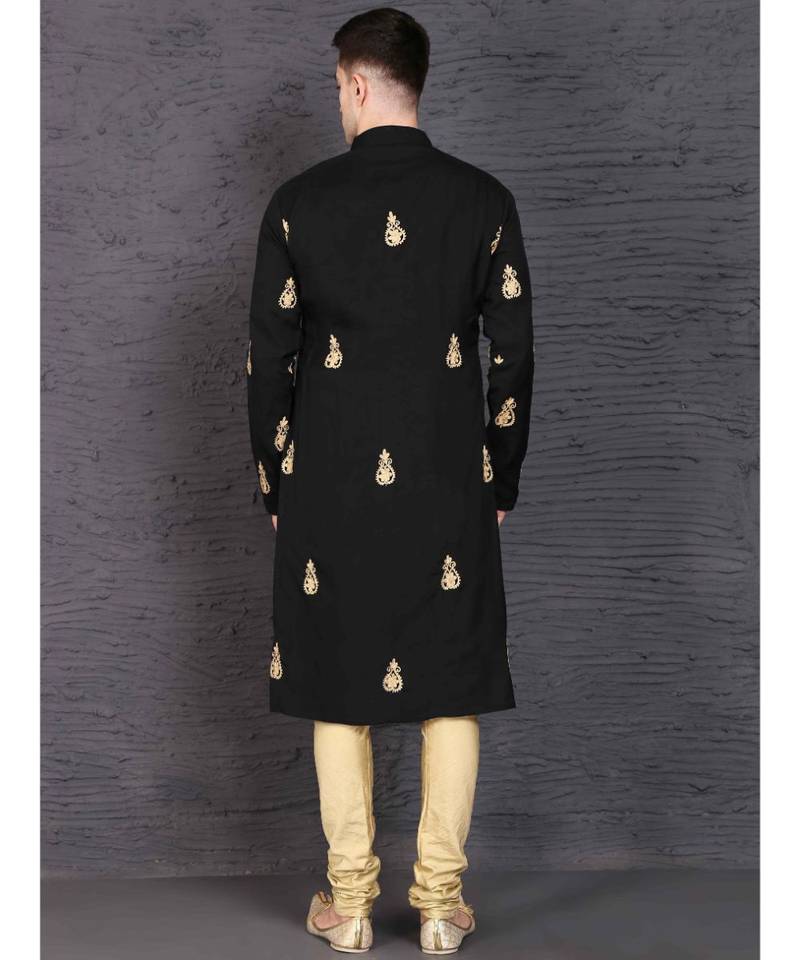 Black georgette kurta with Churidar