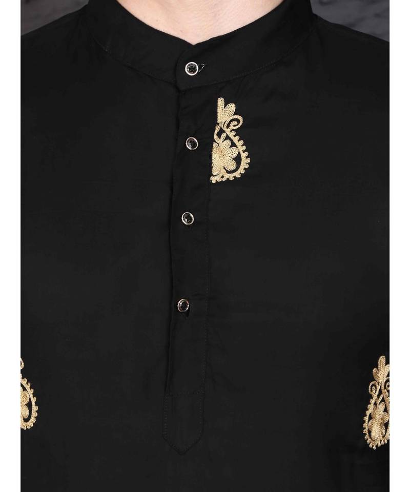 Black georgette kurta with Churidar