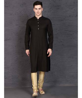Black rayon kurta with Churidar 1