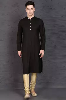 Black rayon kurta with Churidar