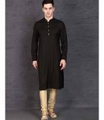 Black rayon kurta with Churidar