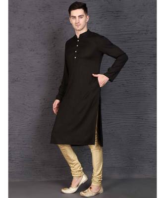 Black rayon kurta with Churidar 2
