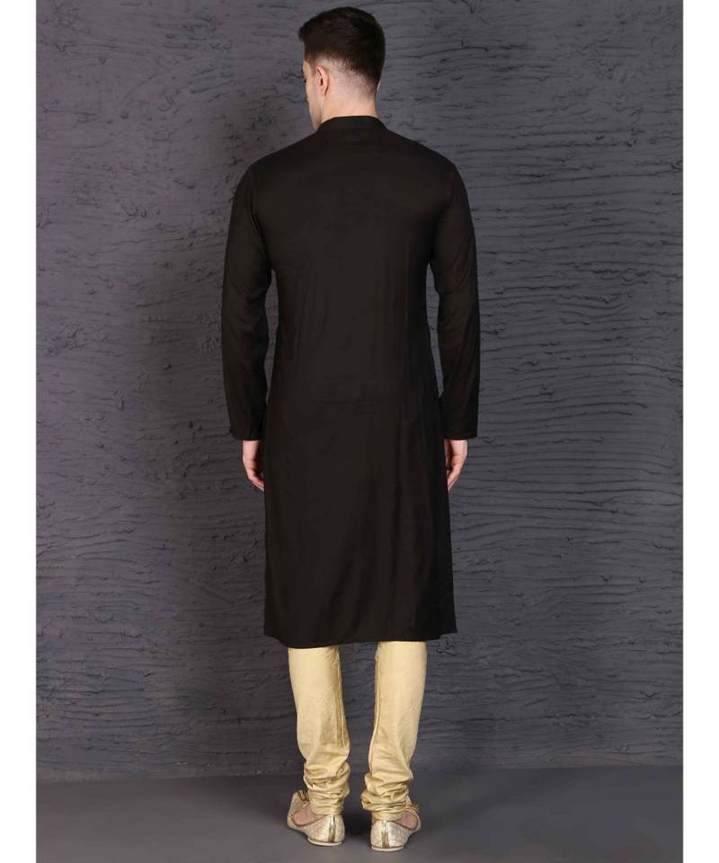 Black rayon kurta with Churidar