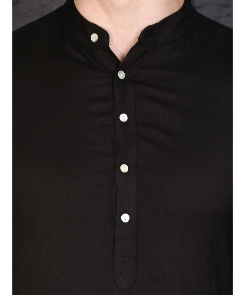 Black rayon kurta with Churidar