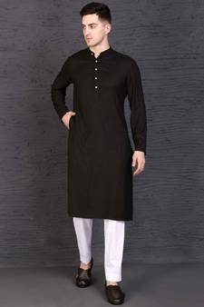 Black rayon kurta with Churidar