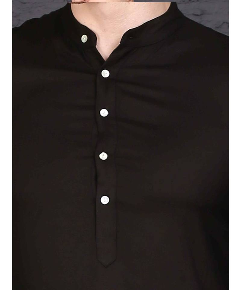 Black rayon kurta with Churidar