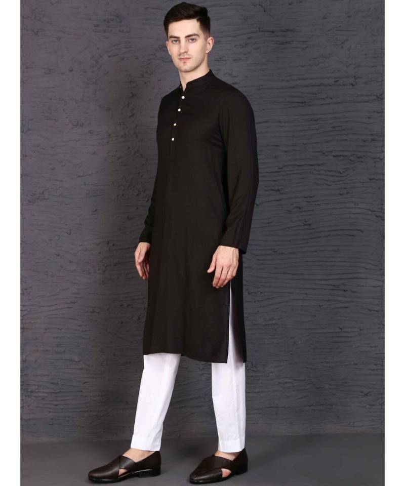 Black rayon kurta with Churidar