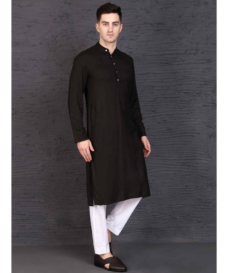 Black rayon kurta with Churidar