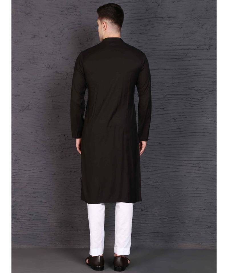 Black rayon kurta with Churidar