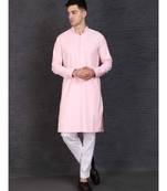 Pink cotton kurta with Slim Fit Pant
