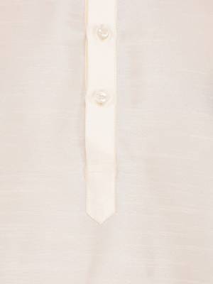 Cream MENS SOLID SILK KURTA PYJAMA 2
