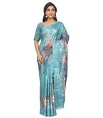 Manipuri Blue Color Printed Fashion Saree