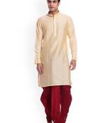 Gold MENS SILK BLEND DHOTI KURTA