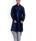 Blue MENS SILK BLEND DHOTI KURTA