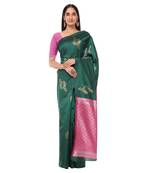Litchi Silk Green Color Jacquard Banarasi Saree