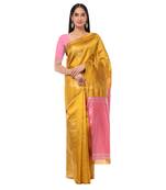 Litchi Silk Mustard Color Jacquard Banarasi Saree