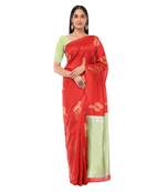 Litchi Silk Red Color Jacquard Banarasi Saree