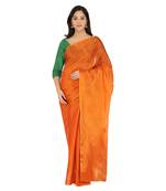 Tissue Silk Orange Color Self Woven Upada Saree