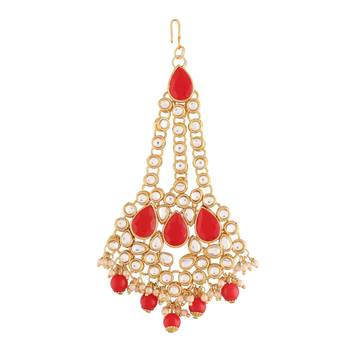 Red studded jewellery Yellow Gold Alloy   Passa 1
