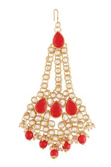 Red studded jewellery Yellow Gold Alloy   Passa