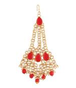 Red studded jewellery Yellow Gold Alloy   Passa
