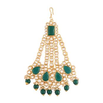 Green studded jewellery Yellow Gold Alloy   Passa 1