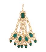 Green studded jewellery Yellow Gold Alloy   Passa