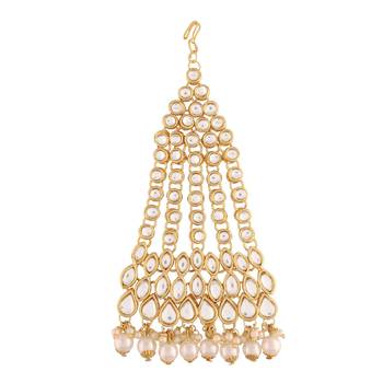 White studded jewellery Yellow Gold Alloy   Passa 2