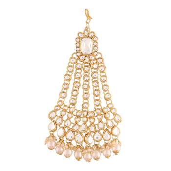 White studded jewellery Yellow Gold Alloy   Passa 1