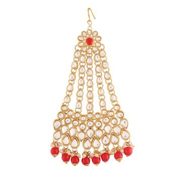 Red studded jewellery Yellow Gold Alloy   Passa 1