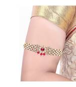Pink kundan Yellow Gold Alloy   Bajuband