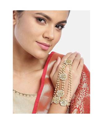 Gold beaded jewellery Yellow Gold Alloy   Panja Bracelet 1